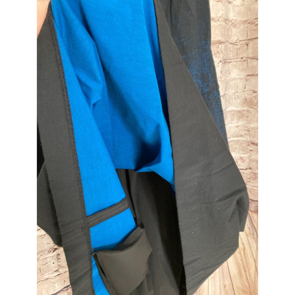 Elie Tahari Lamb Suede Dress Womens 8 Midi A Line Black Blue Ombre Puff - Picture 2 of 16
